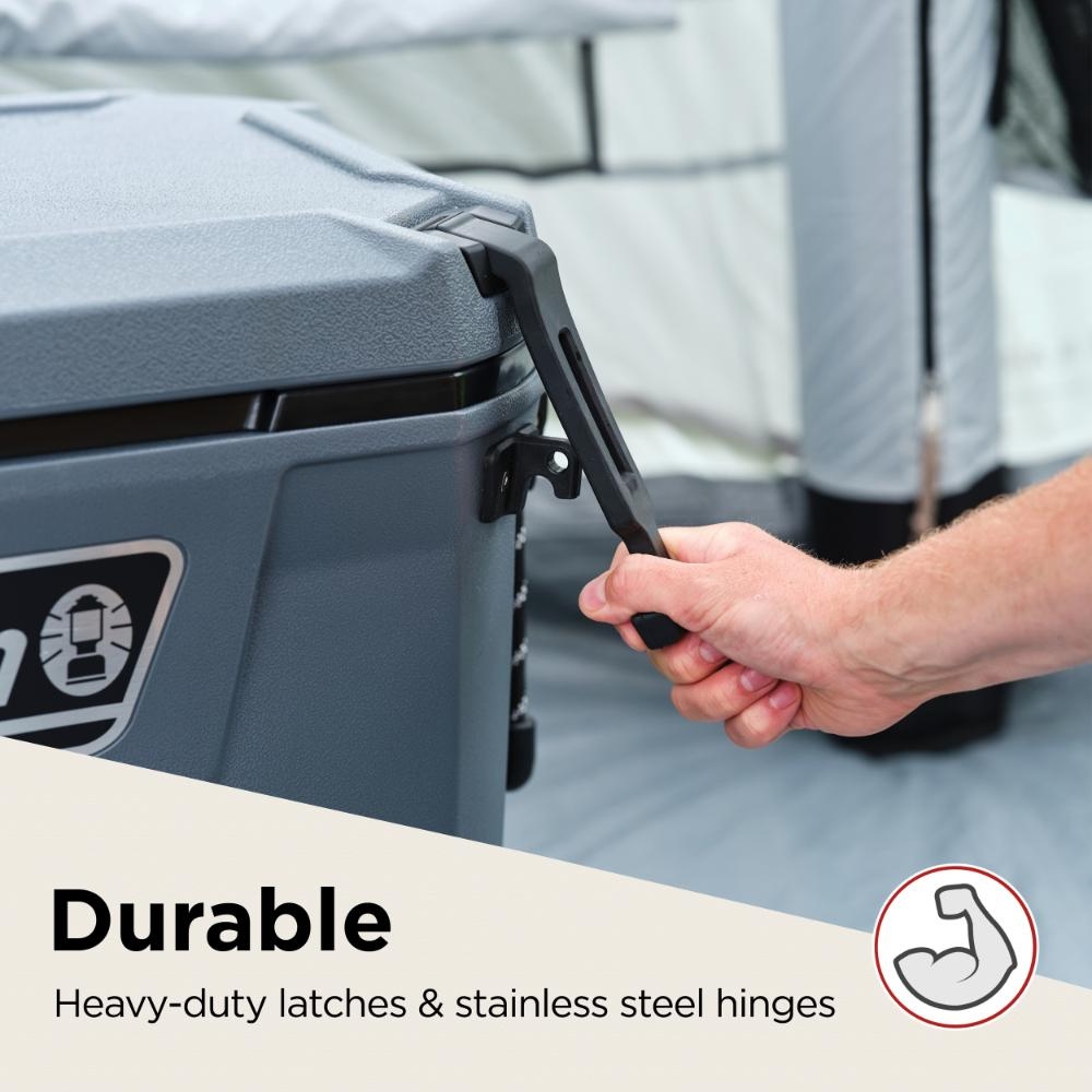 thumbnail image 2 of Coleman Convoy 55QT / 53L Cool Box For Camping, Caravans, Picnics – Grey With Rope Handles 2 of 5