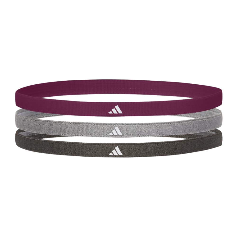 Adidas Hairbands - Power Berry, Grey & Black