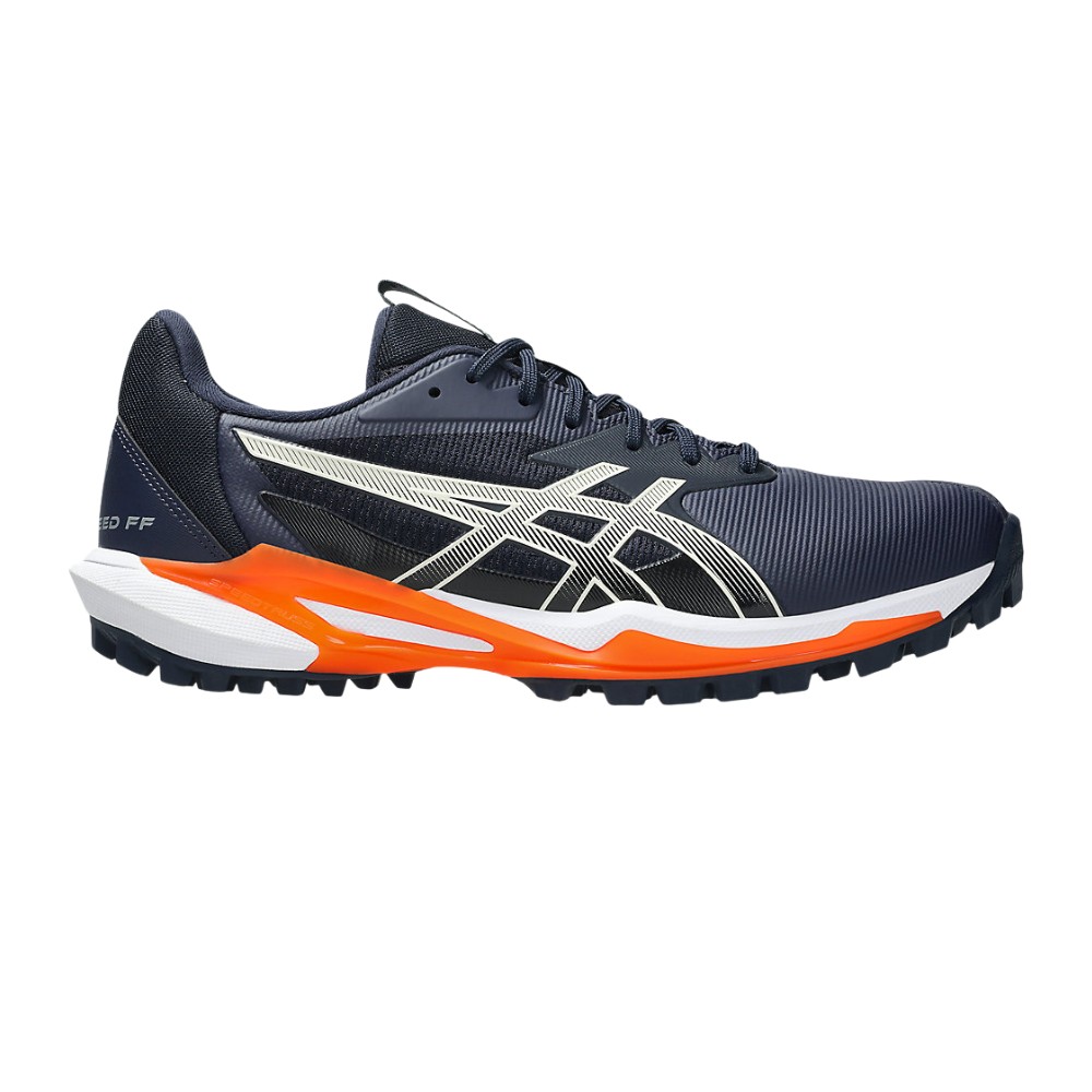 An Asics Field Speed FF 2 Men's hockey shoe facing right.