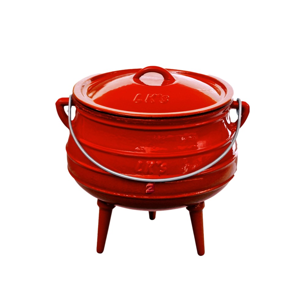 LK's Pot Red Enamel (3-Leg) No. 2 with a white background.