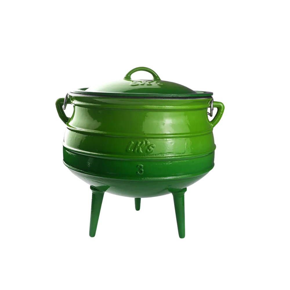 LK's Pot Green Enamel (3-Leg) No. 3 against a white background.