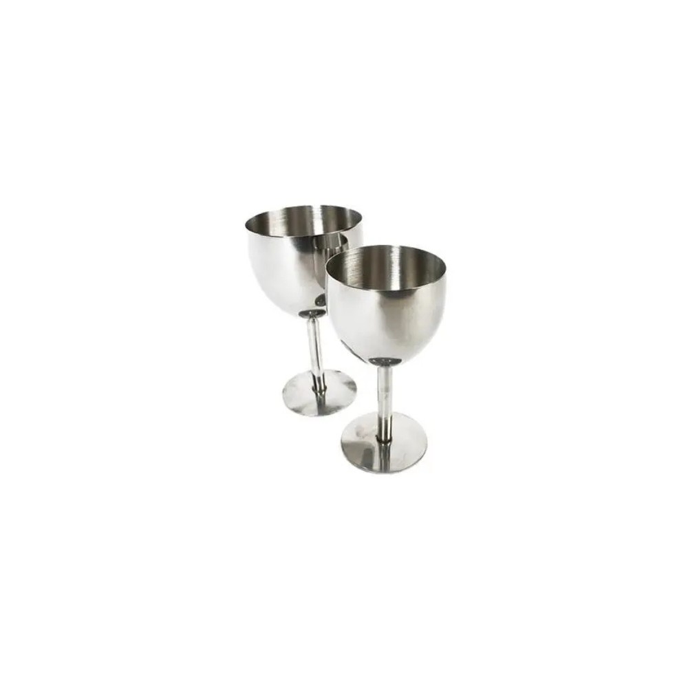 LK's Wine Glass Stainless Steel with a white background.