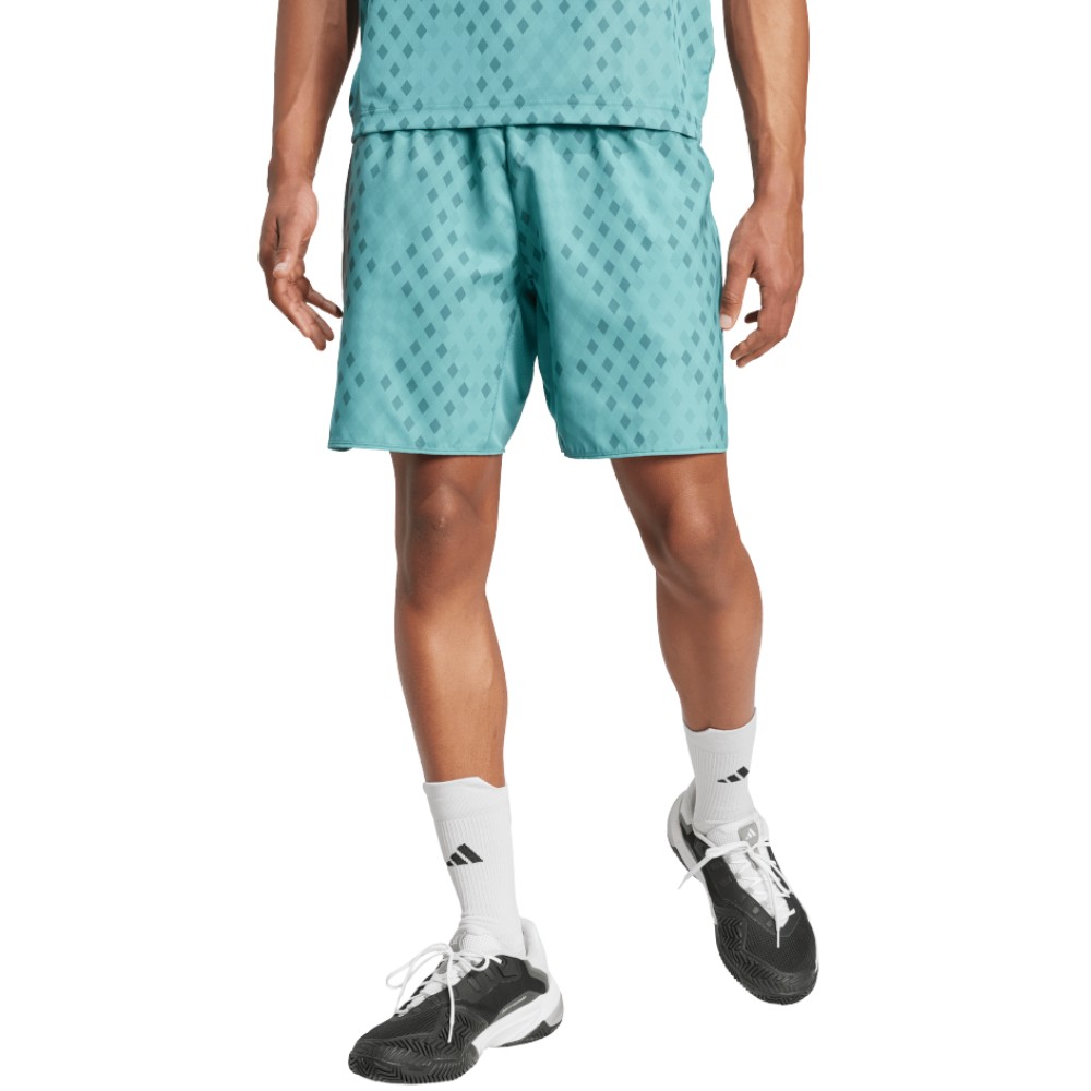 Teal-coloured Adidas Club Tennis Climacool Graphic Shorts