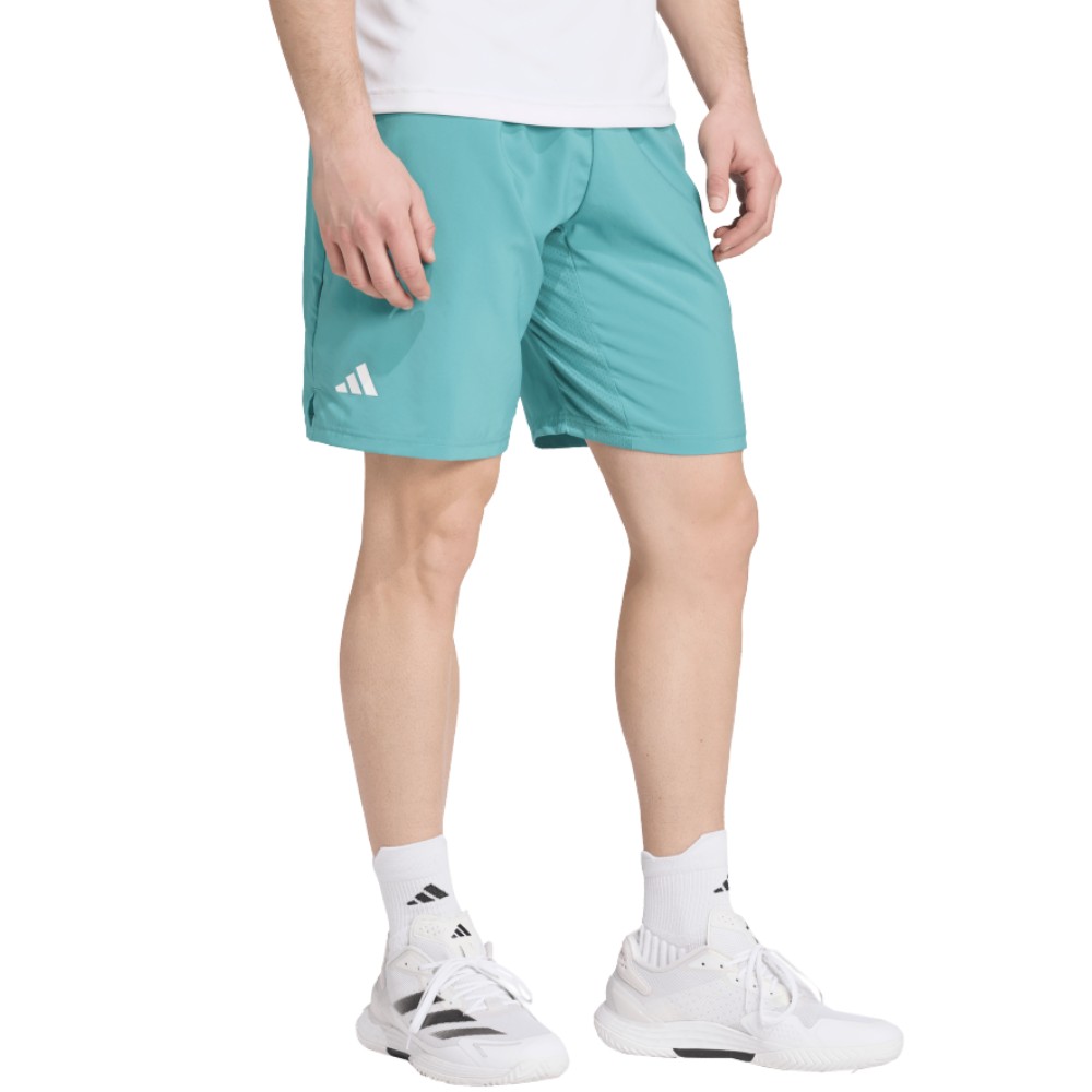 Powder teal coloured Adidas Club Tennis Climacool 3-Stripes Shorts