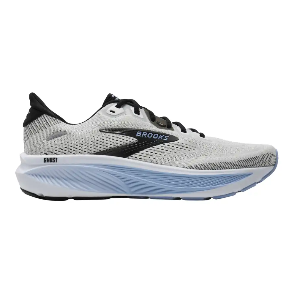 Brooks Ghost 18 (2E) Men's Running Shoe - White/Black/Open Air