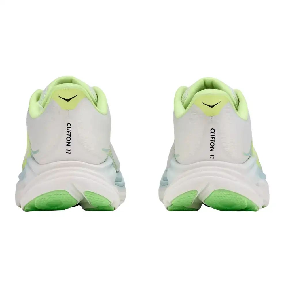 Hoka Clifton 11 Women's Running Shoes - Frost / Neon Yuzu - Image 8